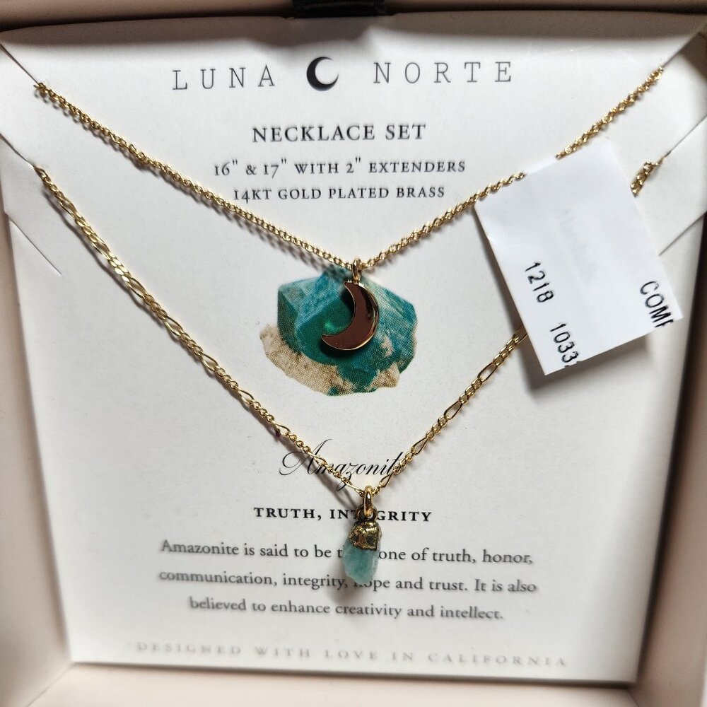 Amazonite Luna Norte Necklace set, Truth and Integrity
